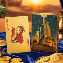 Dubajaus kolekcija: 54 kortų auksinio folijos vandeniui atsparus žaidimo kortų rinkinys 9*6cm - Elegantiško arabesko stiliaus pokerio kortų kaladė auksas