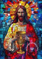 Jesus Christ Colored Glass Diamond Painting Kit 5D DIY Diamond Embroidery Cross Embroidery Handmade Art Gift Home Decoration 40x50 Round