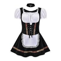 Popular Oktoberfest Bavarian Maid Costume Dress for Stage Performance L/XL juoda