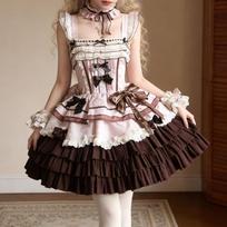 Saldus Japonijos Mielas JK Suknelės Rinkinys Moterims Mielas Peteliškas Berankovis Sluoksniuotas Sijonas Siuvinėjimas Harajuku Šventės Lolita Apranga Vasara XS rožinė