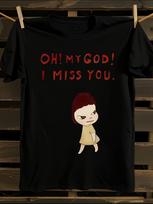 Miss You Black O Neck T-shirt XXL black