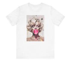 Marilyn Monroe Bubble Gum Graphic T-Shirt XXXL white