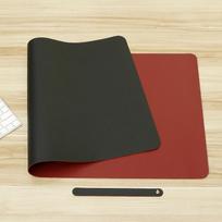 In-stock large leather mouse pad, office desk pad, waterproof and oil-proof, business minimalist desktop and computer desk Double-sided = red + black brown