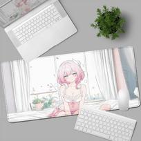 New Pretty Anime Girl Cyrene Mouse Pad Pink Cute Honkai Star Rail Desk Mat Laptop Gaming Mousepad Keyboard Desktop Table Mat XXL 30cmx60cm gray