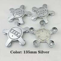 4PCS -AA- 135MM Car Styling Wheel Center Cap Hub Covers Badge For Audi 4F0601165 4F0601165N A3 A4 A5A6 A7 A8 S4 S6 Accessories gray