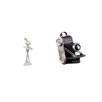 Ballerina Camera Figurine Modern Dancing Girl Resin Art Sculpture Unique Desktop Ornament for black