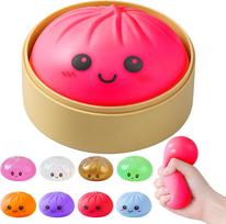 Rožinė Blizganti Koldūno Squishy Dėžutė Spalvingas Sensorinis Fidget Žaislas Su Maisto Garintuvu Tampri Stalo Žaislas Deimontavimui Kojinės Įdarui Dovana