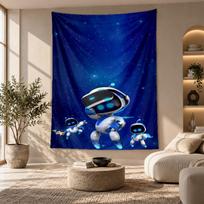 Decorative Tapestry,Astro Bot Printed Wall Art, Lightweight Wall Hanging For Bedroom Background 100cmx150cm blue