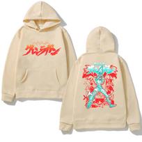 Japanese Manga Tengen Toppa Gurren Lagann Pullover Anime Hoodie Fashion Autumn Winter Oversized Sweatshirt Tracksuit Hoodies Men S beige
