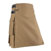 SEN Vyriški vintage Kilt Scotland Gothic Fashion Kendo kišeniniai sijonai škotiški drabužiai L chaki