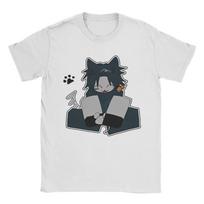 Twotime Forsaken Azure Pet TShirts for Men  Funny Pure Cotton Tees O Neck Short Sleeve T Shirts Big Size Tops L white