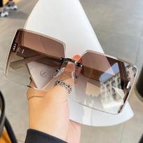 Fashion Square Moteriški šešėliai akiniai gradiento spalvoti lęšiai akiniai nuo saulės Moterims lauko apsauga nuo UV didelio rėmo akiniai ruda