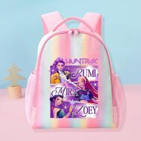 Korean Pop Demon Hunters School Rainbow Bagpack Rumi Mira Zoey Girl Student Bagpack Animation Movie Women Travel Rucksack Celebration Present pink