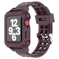 Dėklas+Apyrankė Apple Watch juostai 44mm 40mm 45mm 41mm permatoma Sportinė apyrankė+Apsauginis buferis iwatch serijai 8 7 6 se 9 38mm Series 3 2 1 kaštoninė