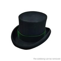 Fedoras Wool Magic aukšta skrybėlė Britiška juoda džiazo aukšta skrybėlė vyriška teismo džentelmeno plokščia veltinio skrybėlė Diržinė britiška sombreras M 56-58 black
