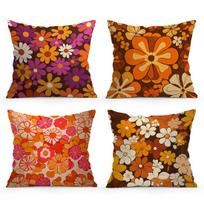 Vintažinių Gėlių Pagalvės Užvalkalas Spausdintas Poliesteris 45X45Cm Dekoratyvinis Sofos Pagalvės Užvalkalas Namų Dekoras Linen 45*45(CM)-1Pcs