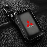 Odinis emblemos automobilio rakto dėklas Raktų pakabukas Užtrauktukas Rakto dėklas Krepšys Mitsubishi Outlander Lancer 9 ASX RALLIART Eclipse Centrinio rato dangtelis hbsh24 juoda