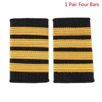 1 pora Epaulettes Professional Pilot Uniform Epaulets Gold Stripe pečių ženkleliai black