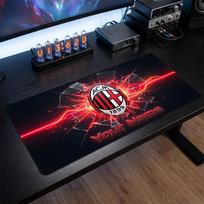 AC Milan Custom Large Mouse Pad, Personalized Name Text Print, Football Logo Non‑Slip Desk Mat Gaming Gift 30cmx60cm
