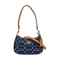 [Pre-Owned] Teri 20 Top Zip Closure Brand Print Fabric And Faux Leather Shoulder Bag Small - Excellent #G4KMN7 ONE SIZE brown