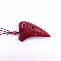 Mini 6 Holes Alto C Ocarina Black Ceramic Pottery Flute Wearable Necklace Instrument for Casual Entertainment Holiday Party kava