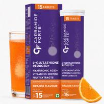 Carbamide Forte Glutathione Effervescent | Japanese Reduced L Glutathione 600mg with Vitamin C, Hyaluronic Acid, Vitamin E & Biotin - 15 Efferve
