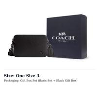COACH Charter Odinis Pečių Krepšys, Kryžminis Krepšys Mažas Vyriškas Juodas CR782-BLK One Size 3