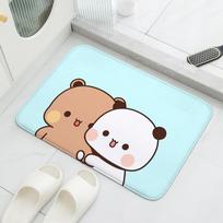 1Pc Bubu and Dudu Cute Cartoon Welcome Mat Entrance Doormat Balcony Bathroom Floor Mats Non-slip Rug Bedroom Carpet Home Decor 40cmx60cm beige