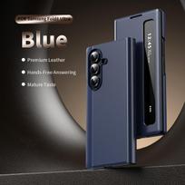 Išmanus odinis dėklas Samsung Galaxy Z Fold 8 Ultra 7 6 5 4 5G, su langeliu, jutikliniu ekranu, flip tipo, apsauginis nuo kritimo Galaxy Z Fold6 mėlyna