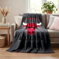 Chicago Bulls pledas Flanelinis pledas Minkštas jaukus pliušinis metimas sofai lovai Lengvas namų dekoravimas 80cmx120cm gray