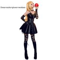Death Note Misa Amane Oda imitacija Sexy Tube Tops Nėriniuota Suknelė Vienoda apranga Anime Cosplay Kostiumai L&Death Note beige
