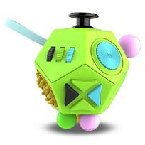 Fidget kubas EDC antistresiniai žaislai nerimui malšinti, sensorinis žaislas vaikams, suaugusiems, autizmui, ADHD, dėmesio sutrikimui, 12 pusių