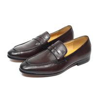 Fashion FELIX CHU Mens Penny Loafers Leather Shoes Genuine Leather Elegant Wedding Party Casual Dress Shoes Brown Black Shoes for Men US 7 tamsiai ruda spalva