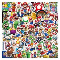 100 Classic Super Mario Cartoon Graffiti Stickers for Car, Luggage, and Cup red