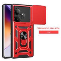 Dėl Realme GT6 GT 6T Neo 6 Neo6 SE dėklo Stumdomojo objektyvo apsaugos Šarvuotas telefono dėklas Dėl Realme GT Neo6SE Magnetinis laikiklis Žiedas Galinis dangtelis Realme GT Neo6  5G black