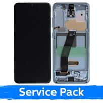 Ekranas skirtas Samsung G985 (G986) S20 Plus su rėmeliu / Cloud Blue / (Service Pack) +INCLUDING BATTERY