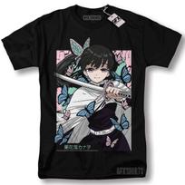 Demon Slayer Kanao Tsuyuri Marškinėliai Anime Manga Tanjiro Kimetsu no Yaiba Marškinėliai Unisex Marškinėliai S gray