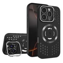 Vėsinantis šilumos išsklaidymo magnetinis dėklas Magsafe iPhone 16 14 15 13 12 11 Pro Max, kvėpuojantis tinklelio tinklelis, matinis kietas PC dangtelis iPhone 14 Pro Max black
