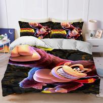 D-Donkey K-Kong Bananza Duvet Cover Set Soft Wash Bed 3 Piece Summer Comfortable Student Dormitory Home Baby Bedding Best seller (140x210cm) brown