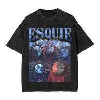 Vintage Washed T Shirt Clair Obscur Expedition 33 Game Simple T-Shirts  Fashion Tee Shirt for Male Summer Clothing 3XL gray