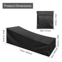 Atsparus vandeniui dvigubas/viengubas platus lauko gultas, sodo daybed, vejos, baseino baldų apsauginiai užvalkalai black