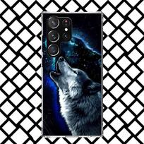 Gyvūnas Vilkas Mėnulis Telefono dėklas, skirtas Samsung Galaxy S26 S25 Edge S24 S23 Ultra S22 Plus S21 FE S20 + Minkštas dėklas Su spaudiniu Fundas Galaxy S Samsung S23 Plus