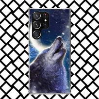 Gyvūnas Vilkas Mėnulis Telefono dėklas, skirtas Samsung Galaxy S26 S25 Edge S24 S23 Ultra S22 Plus S21 FE S20 + Minkštas dėklas Su spaudiniu Fundas Galaxy S Samsung S23