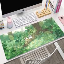 Cute Cat Large Gaming Keyboard Mouse Pad XL Green Plant Computer Gamer Tablet Mause pad Long Mousepad XXL x Play Mice Mats 800x400x2mm