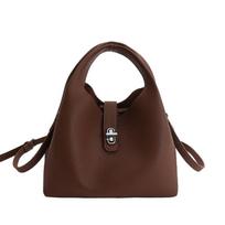 Single-shoulder Bag Crossbody Vintage Clasp Handbag Fashionable Solid Simple All-matching Daily Casual Woman Spring 16 23 13 tamsiai ruda spalva