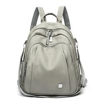 Luxury Designer Backpack Women Large Capacity Travel Bag Fashion High Quality Leather School Bags Casual Bagpack Elegant Girls šviesiai pilka spalva