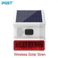 PGST New 433MHz Wireless light Flash Strobe Outdoor Solar Waterproof Siren for Home Burglar Wifi GSM Home Security Alarm System 523R gray