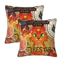 Karingieji katinai Fireheart Bluestar 2 vnt. kvadratinė pagalvės užvalkalas Pagalvės užvalkalas Pagalvės užvalkalas Užtrauktukas Dekoratyvinė Komforto Pagalvė Namams Peach skin 18*18(CM)-2Pcs black