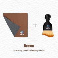 For BMW M E46 E90 E60 Car Sticker Soft Brush Dust Remover Suede Fleece Microfiber Wash Towel For BMW 50th Anniversary 1 3 5 7 series E83 F16 E70 brown