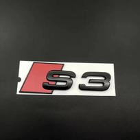 Audi RS3 Automobilio Variklio Dangčio Priekinės Grotelės Emblema Galinės Bagažinės Ženkliukas Lipdukas 2VNT S3 1VNT Audi Sport AUDI S3 2010-2020 2VNT 4 Žiedų Logotipas ABS Juodas white